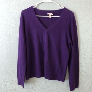 Eileen Fisher Tencel Silk Cotton Purple Lightweight Sweater